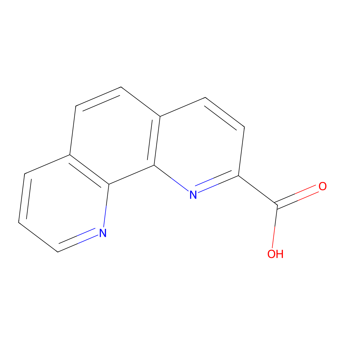 1,10-Phenanthroline-2-carboxylic acid molecular structure, CAS 1891-17-4