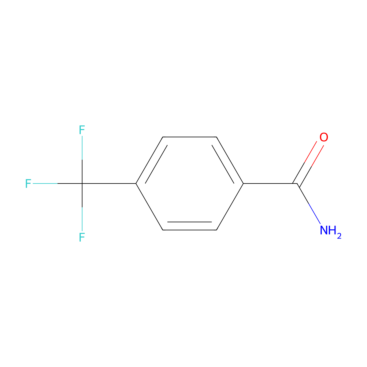 4-(Trifluoromethyl)benzamide molecular structure, CAS 1891-90-3