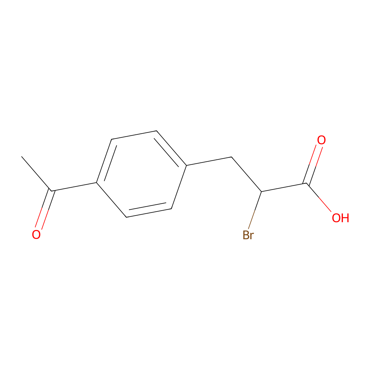 3-(4-Acetylphenyl)-2-bromopropanoic acid molecular structure, CAS 18910-19-5