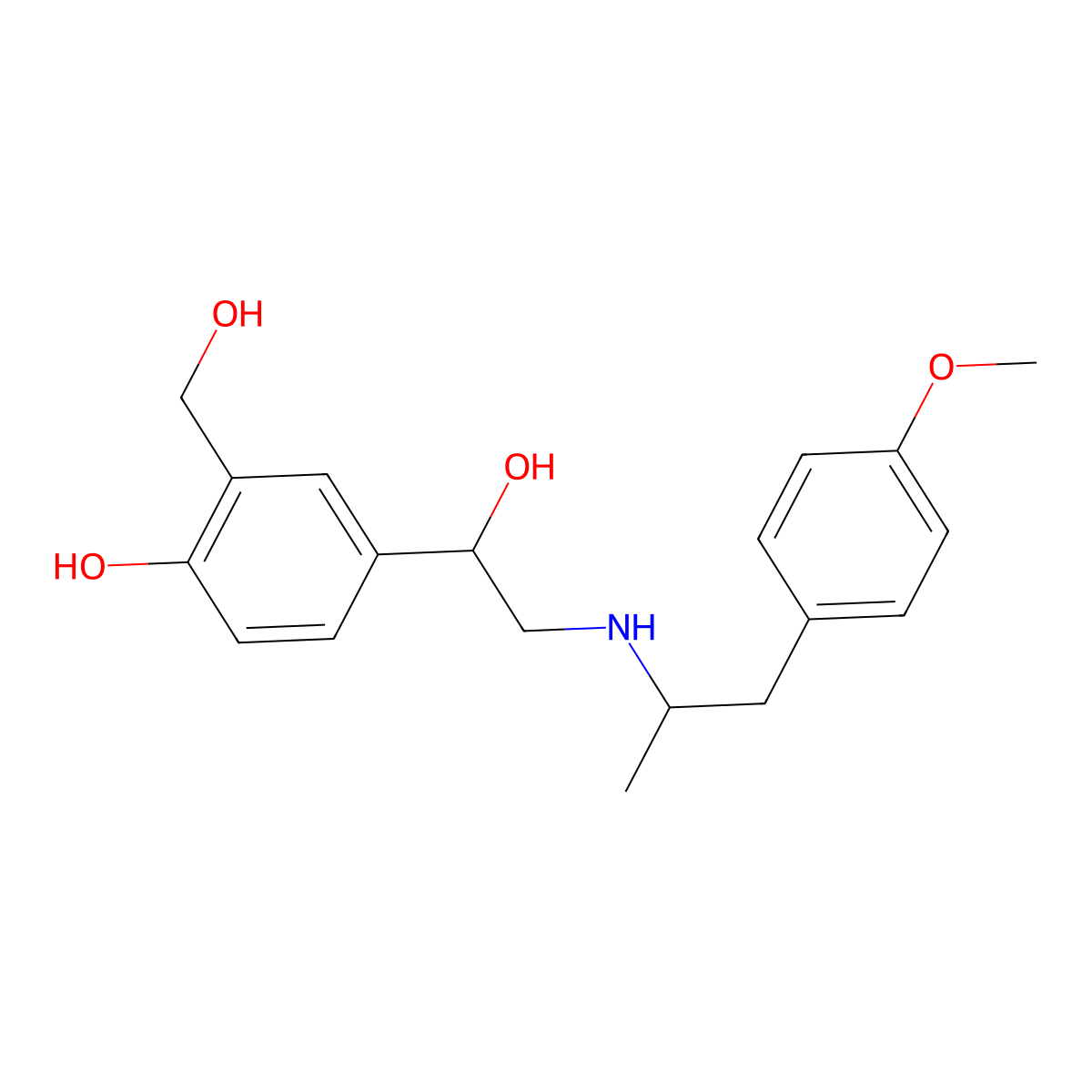 Salmefamol molecular structure, CAS 18910-65-1