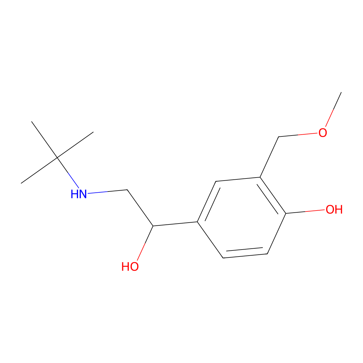4-(2-(tert-Butylamino)-1-hydroxyethyl)-2-(methoxymethyl)phenol molecular structure, CAS 18910-70-8