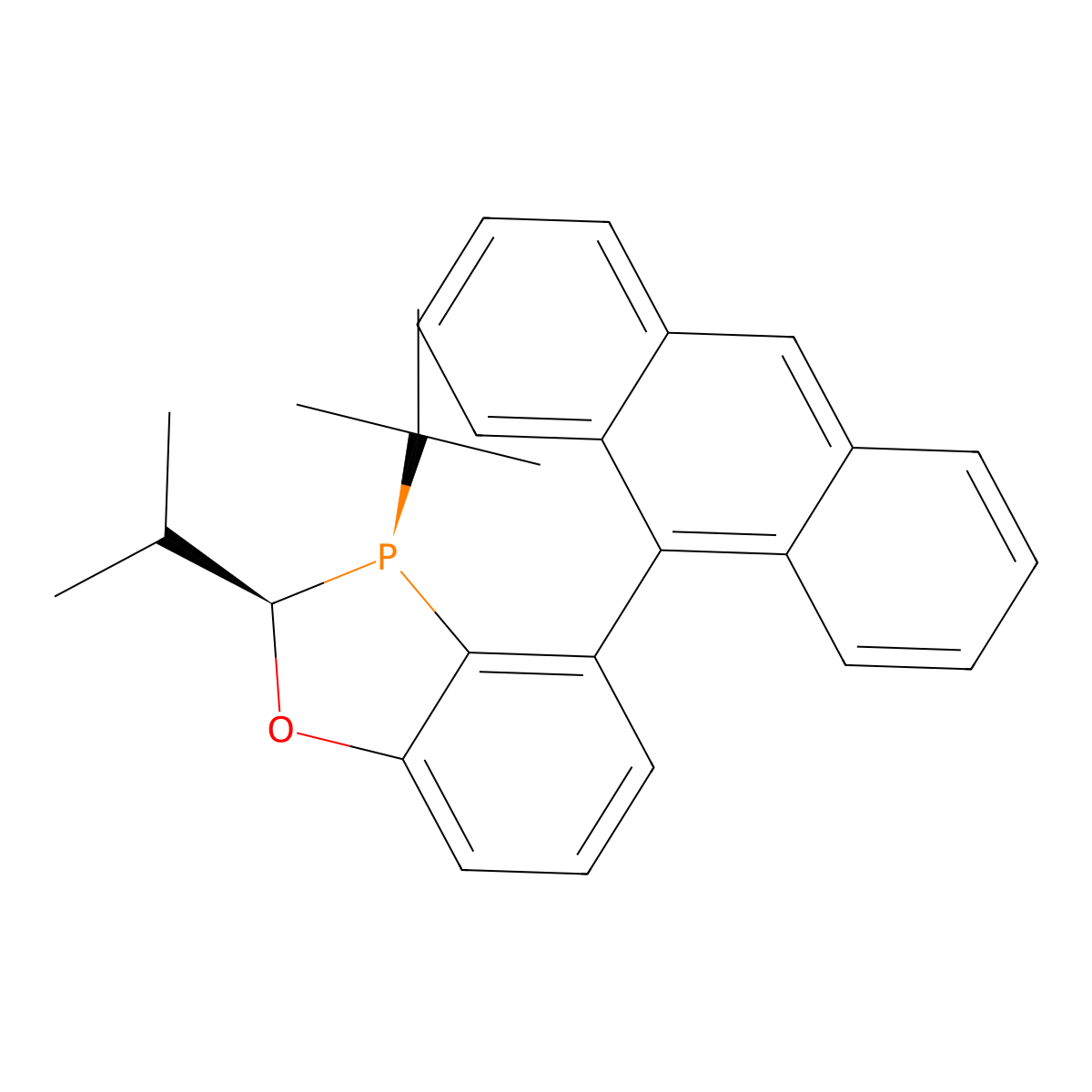 (2R,3R)-4-(Anthracen-9-yl)-3-(tert-butyl)-2-isopropyl-2,3-dihydrobenzo[d][1,3]oxaphosphole molecular structure, CAS 1891002-60-0