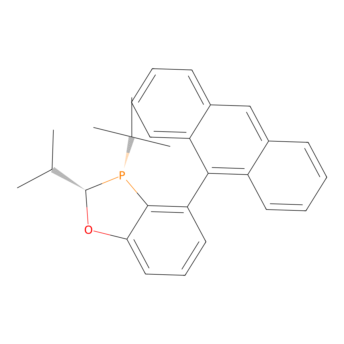 (2S,3S)-4-(Anthracen-9-yl)-3-(tert-butyl)-2-isopropyl-2,3-dihydrobenzo[d][1,3]oxaphosphole molecular structure, CAS 1891002-61-1