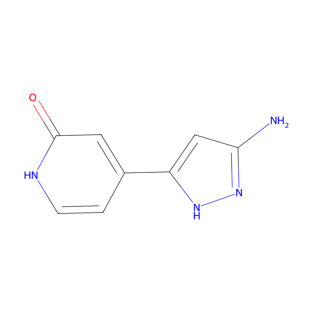 4-(5-Amino-1H-pyrazol-3-yl)-1,2-dihydropyridin-2-one molecular structure, CAS 1891051-95-8