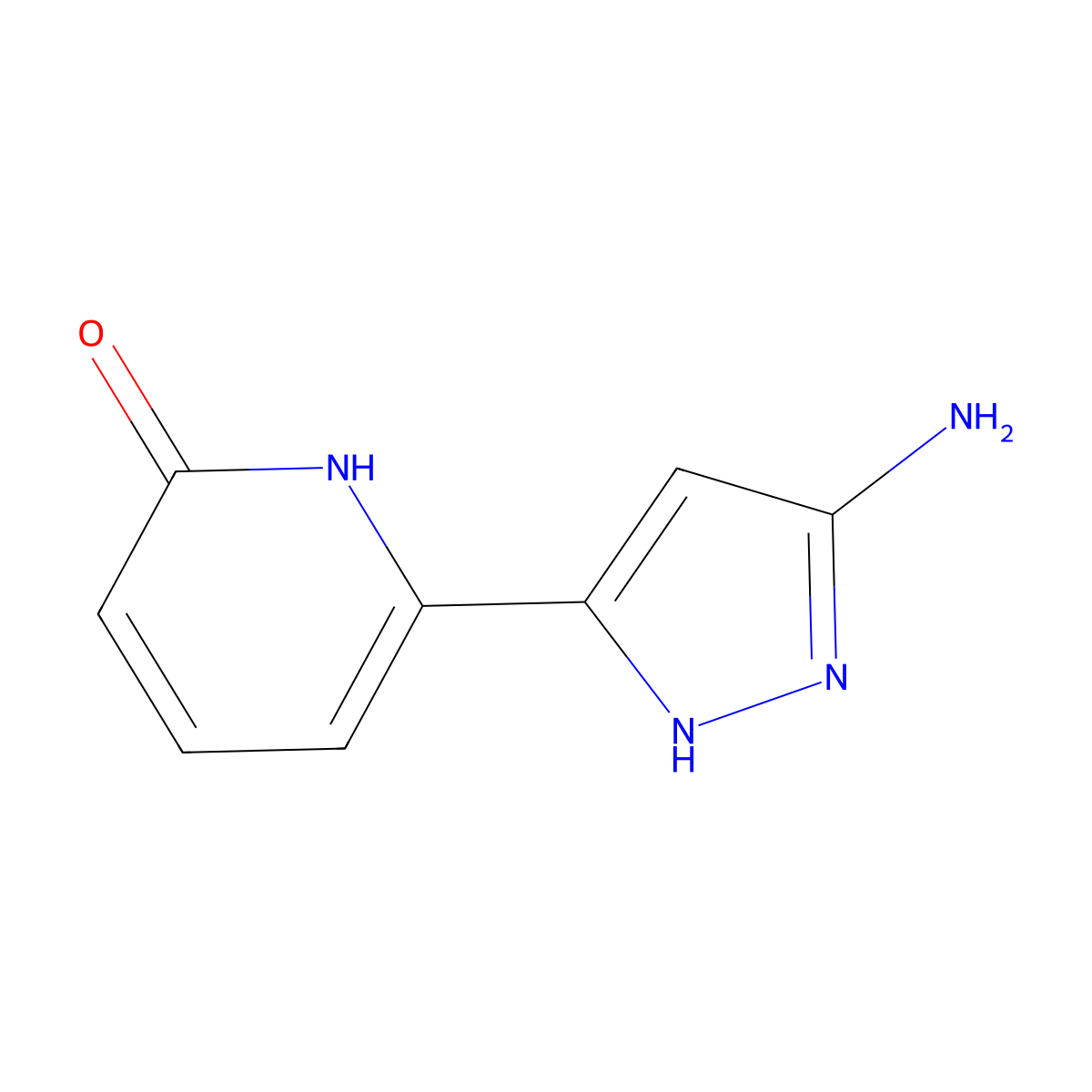 6-(5-amino-1H-pyrazol-3-yl)-1,2-dihydropyridin-2-one molecular structure, CAS 1891052-27-9