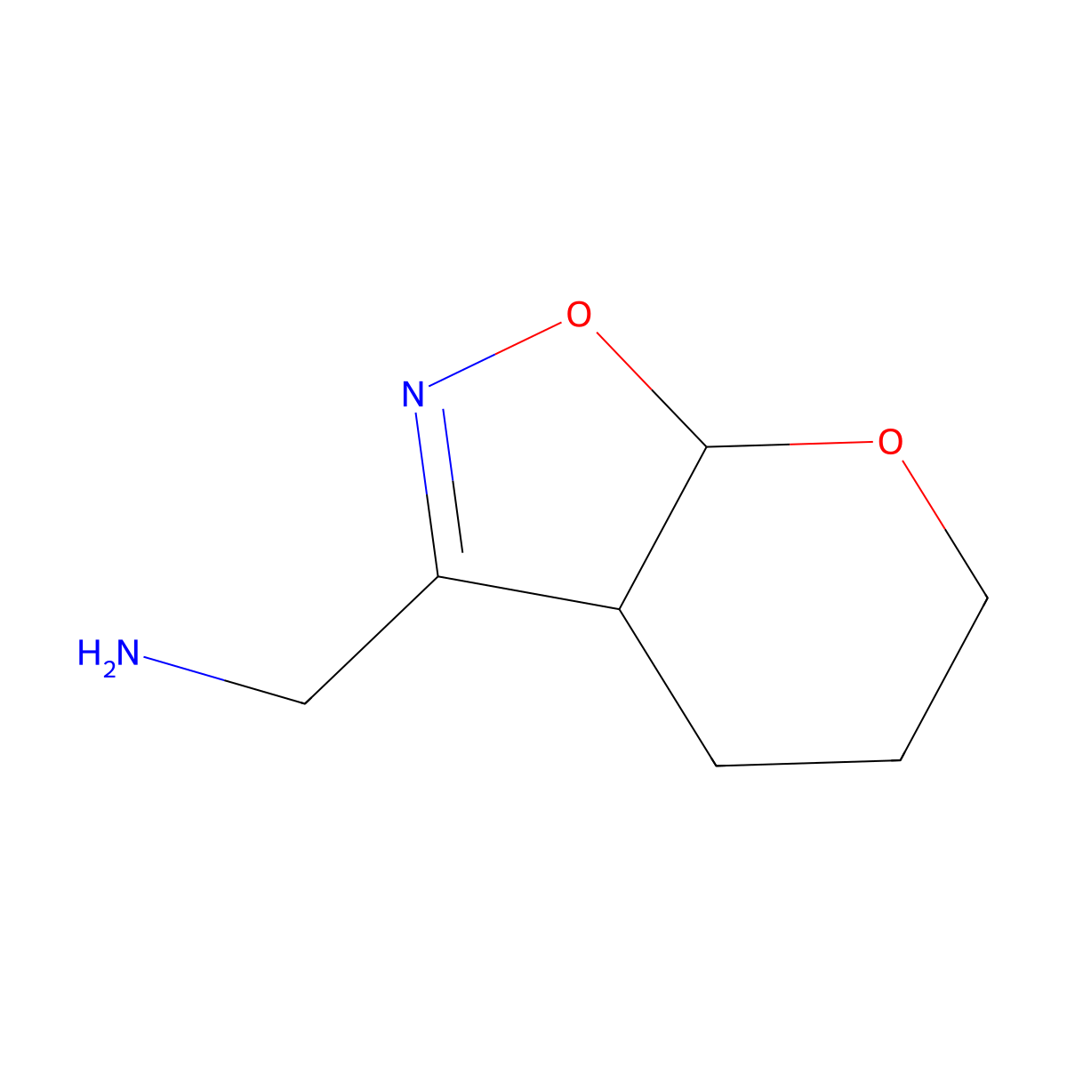 {3aH,4H,5H,6H,7aH-pyrano[3,2-d][1,2]oxazol-3-yl}methanamine molecular structure, CAS 1891061-06-5