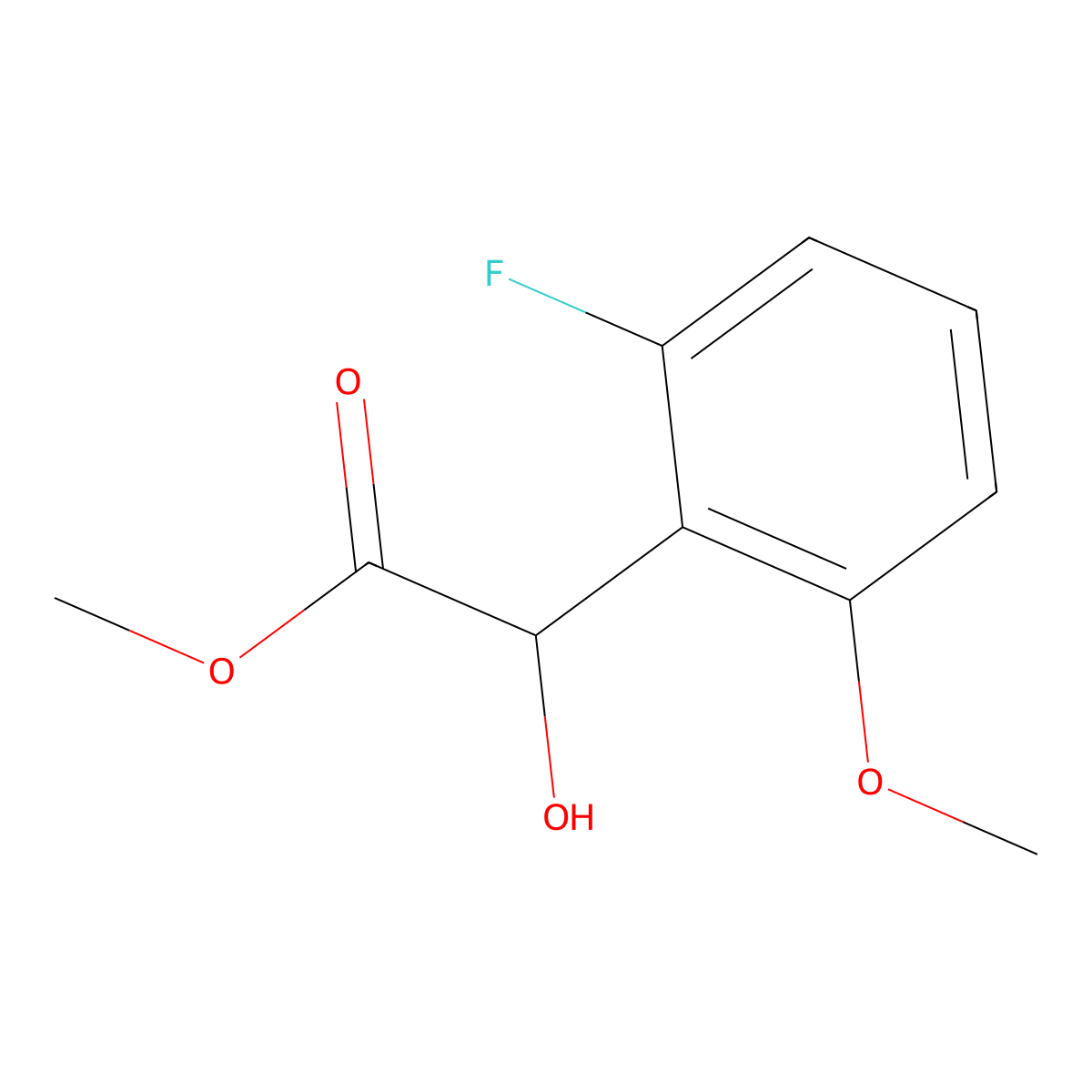 Methyl 2-(2-fluoro-6-methoxyphenyl)-2-hydroxyacetate molecular structure, CAS 1891072-90-4