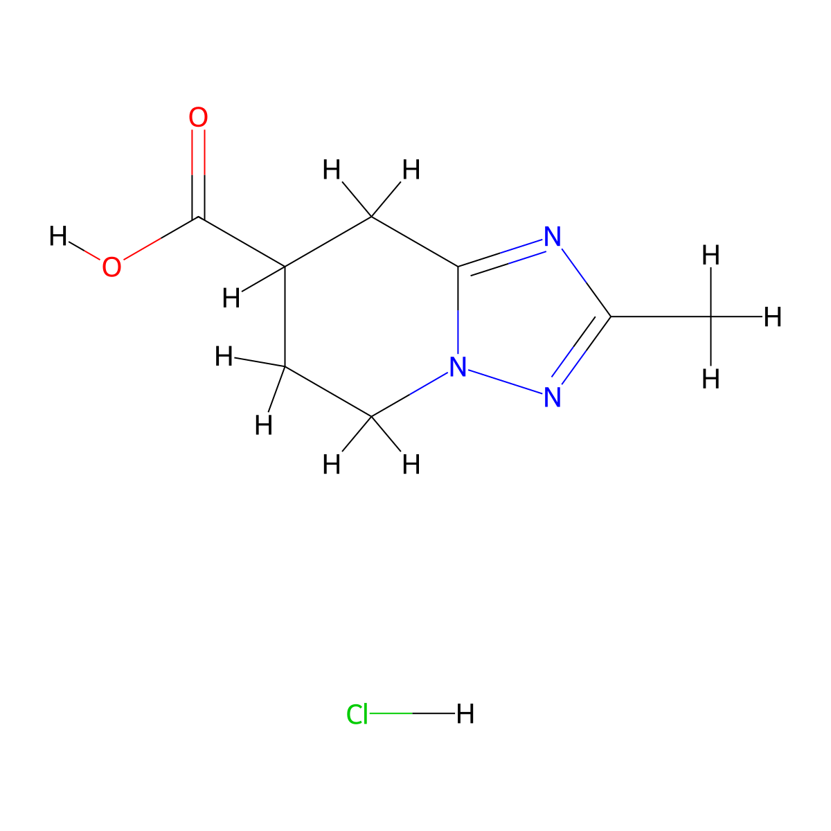2-methyl-5H,6H,7H,8H-[1,2,4]triazolo[1,5-a]pyridine-7-carboxylic acid hydrochloride molecular structure, CAS 1891073-17-8