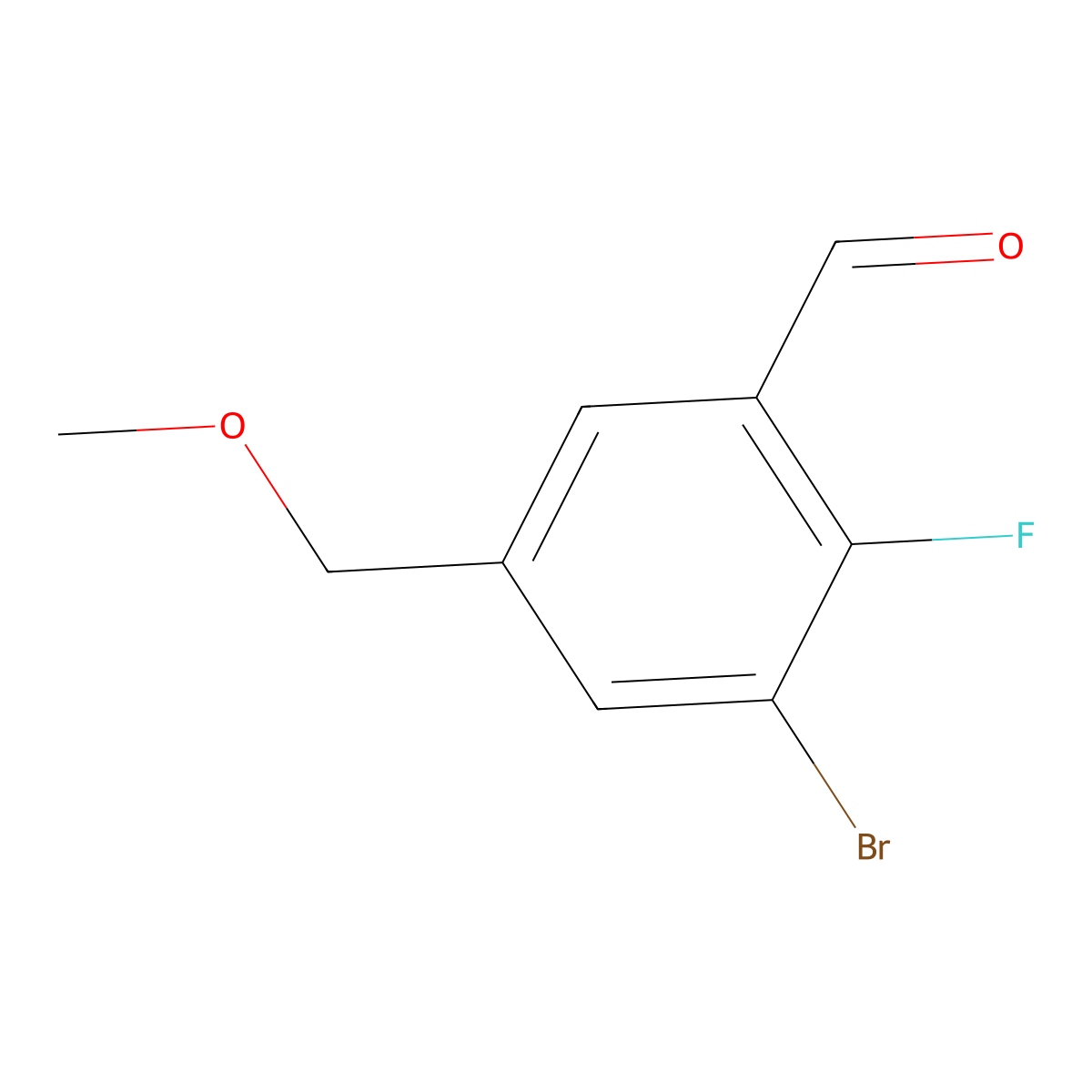 3-Bromo-2-fluoro-5-(methoxymethyl)benzaldehyde molecular structure, CAS 1891083-46-7
