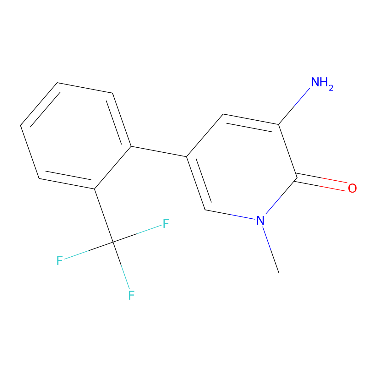 3-Amino-1-methyl-5-(2-(trifluoromethyl)phenyl)pyridin-2(1H)-one molecular structure, CAS 1891097-27-0