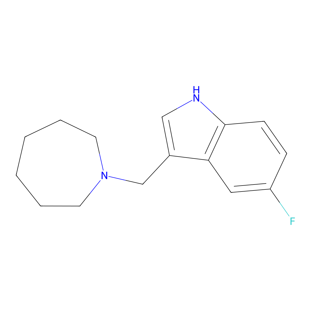 3-(Azepan-1-ylmethyl)-5-fluoro-1H-indole molecular structure, CAS 1891113-16-8