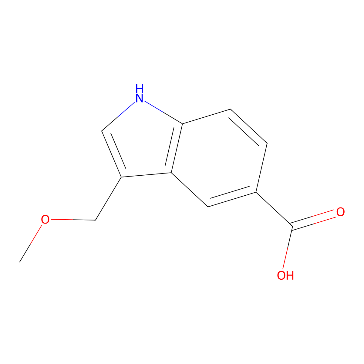 3-(methoxymethyl)-1H-indole-5-carboxylic acid molecular structure, CAS 1891114-35-4