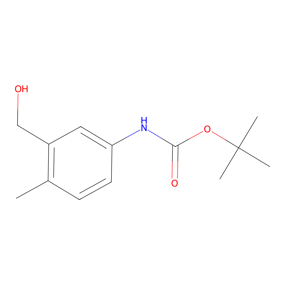 tert-butyl N-[3-(hydroxymethyl)-4-methylphenyl]carbamate molecular structure, CAS 1891114-49-0