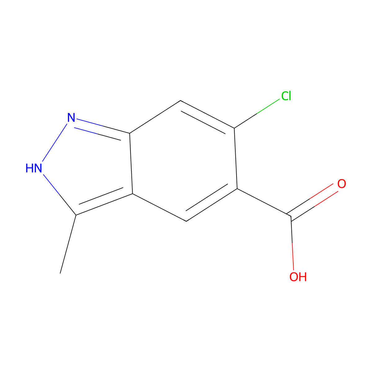 6-chloro-3-methyl-1H-indazole-5-carboxylic acid molecular structure, CAS 1891120-73-2