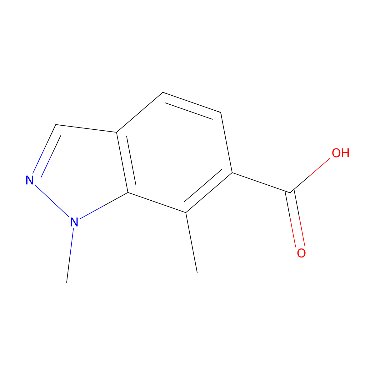 1,7-Dimethylindazole-6-carboxylic acid molecular structure, CAS 1891121-01-9