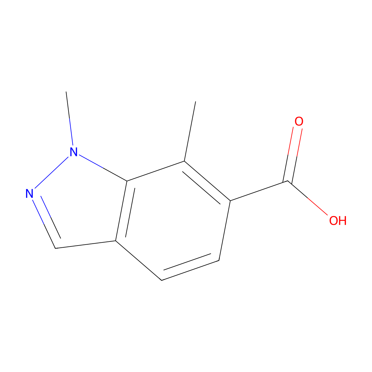 1,7-Dimethylindazole-6-carboxylic acid molecular structure, CAS 1891121-01-9