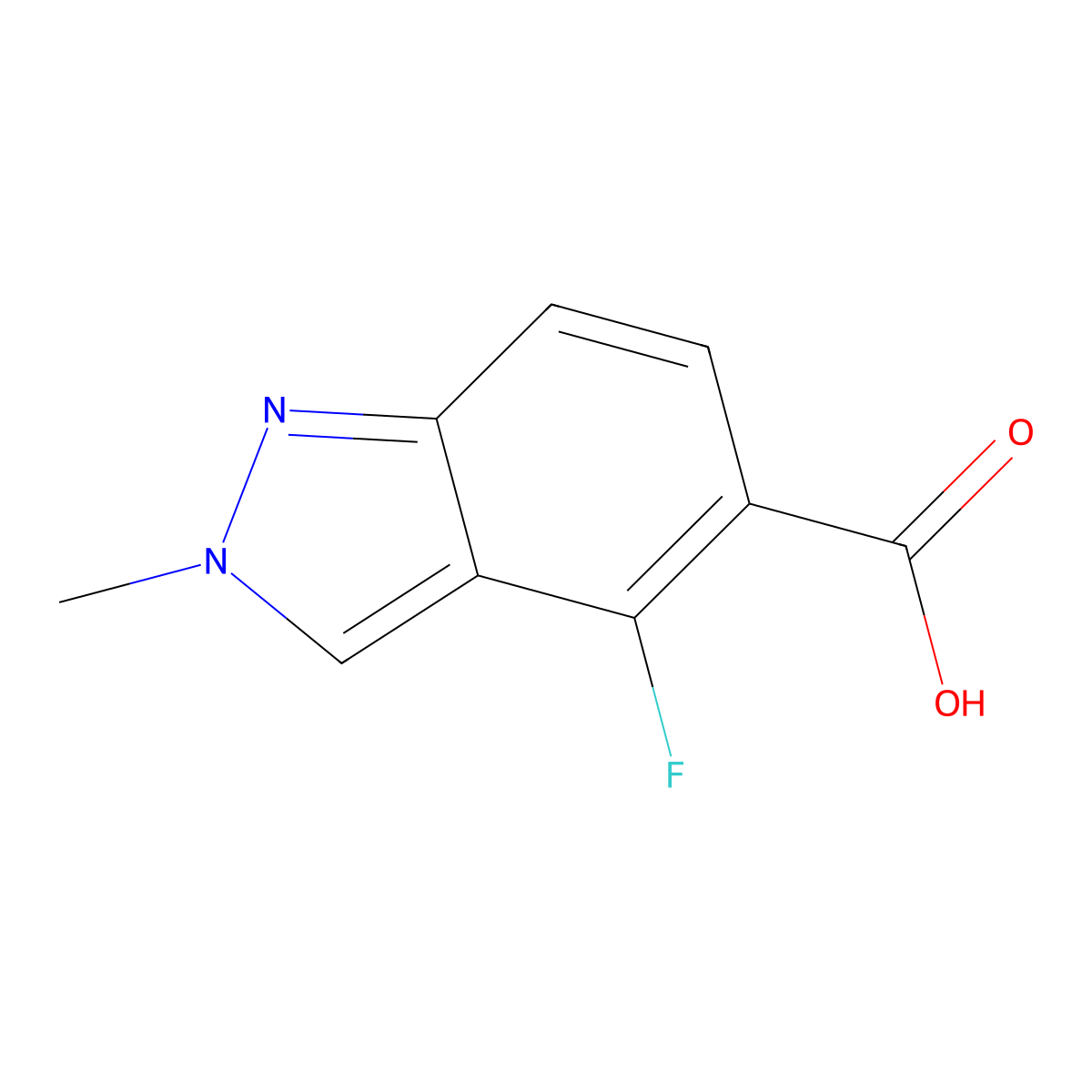 4-fluoro-2-methyl-2H-indazole-5-carboxylic acid molecular structure, CAS 1891121-90-6