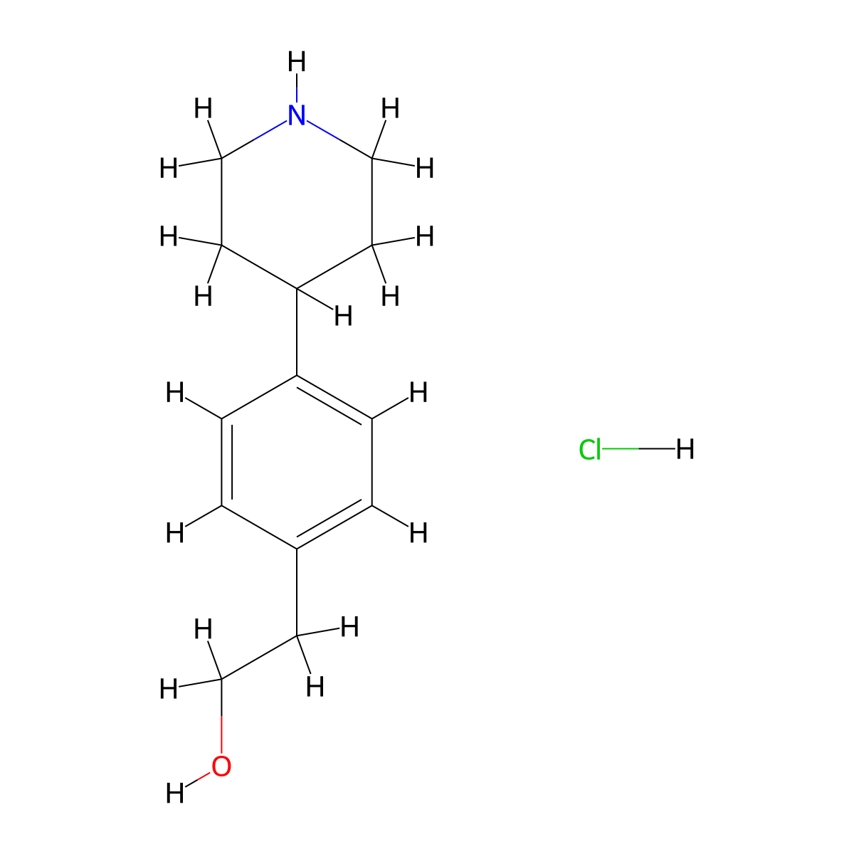 2-(4-(Piperidin-4-yl)phenyl)ethanol hydrochloride molecular structure, CAS 1891125-08-8