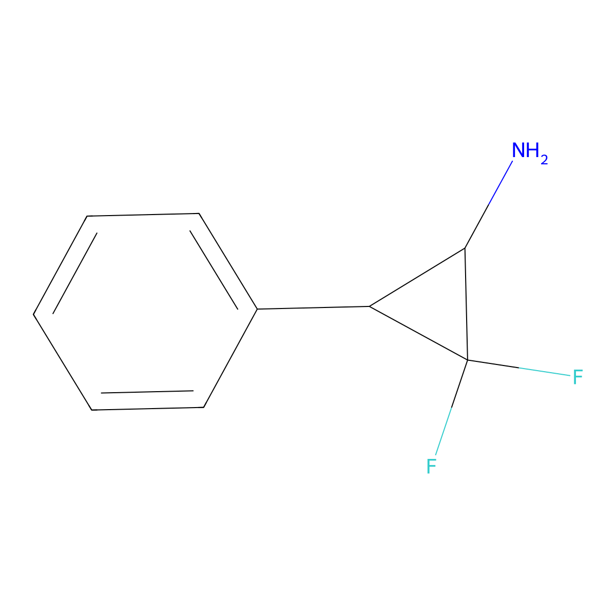 2,2-Difluoro-3-phenylcyclopropan-1-amine molecular structure, CAS 1891128-53-2