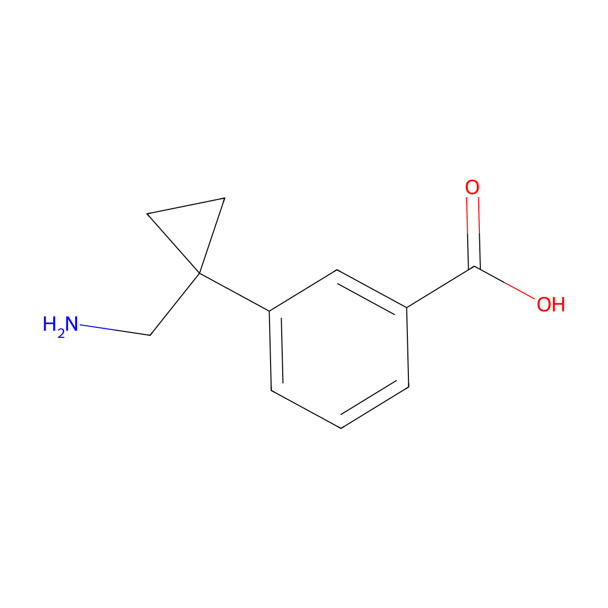 3-[1-(Aminomethyl)cyclopropyl]benzoic acid molecular structure, CAS 1891128-76-9