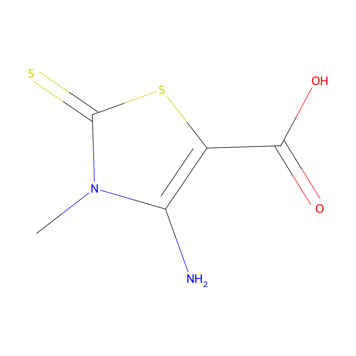 4-Amino-3-methyl-2-sulfanylidene-2,3-dihydro-1,3-thiazole-5-carboxylic acid molecular structure, CAS 1891128-93-0