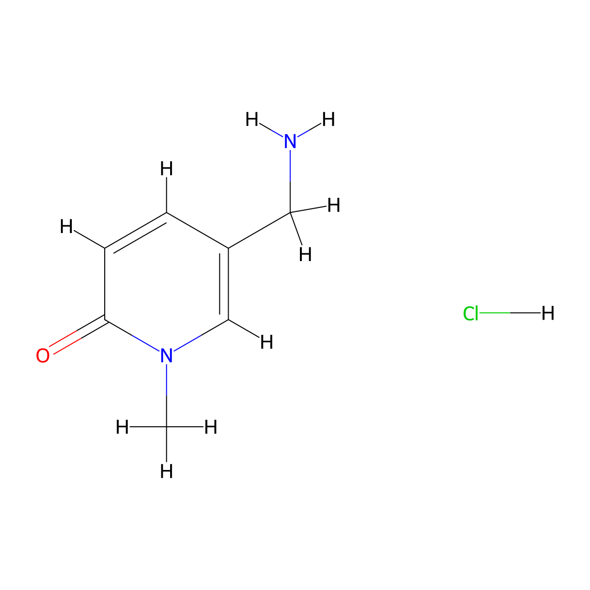 5-(Aminomethyl)-1-methyl-1,2-dihydropyridin-2-one hydrochloride molecular structure, CAS 1891129-86-4