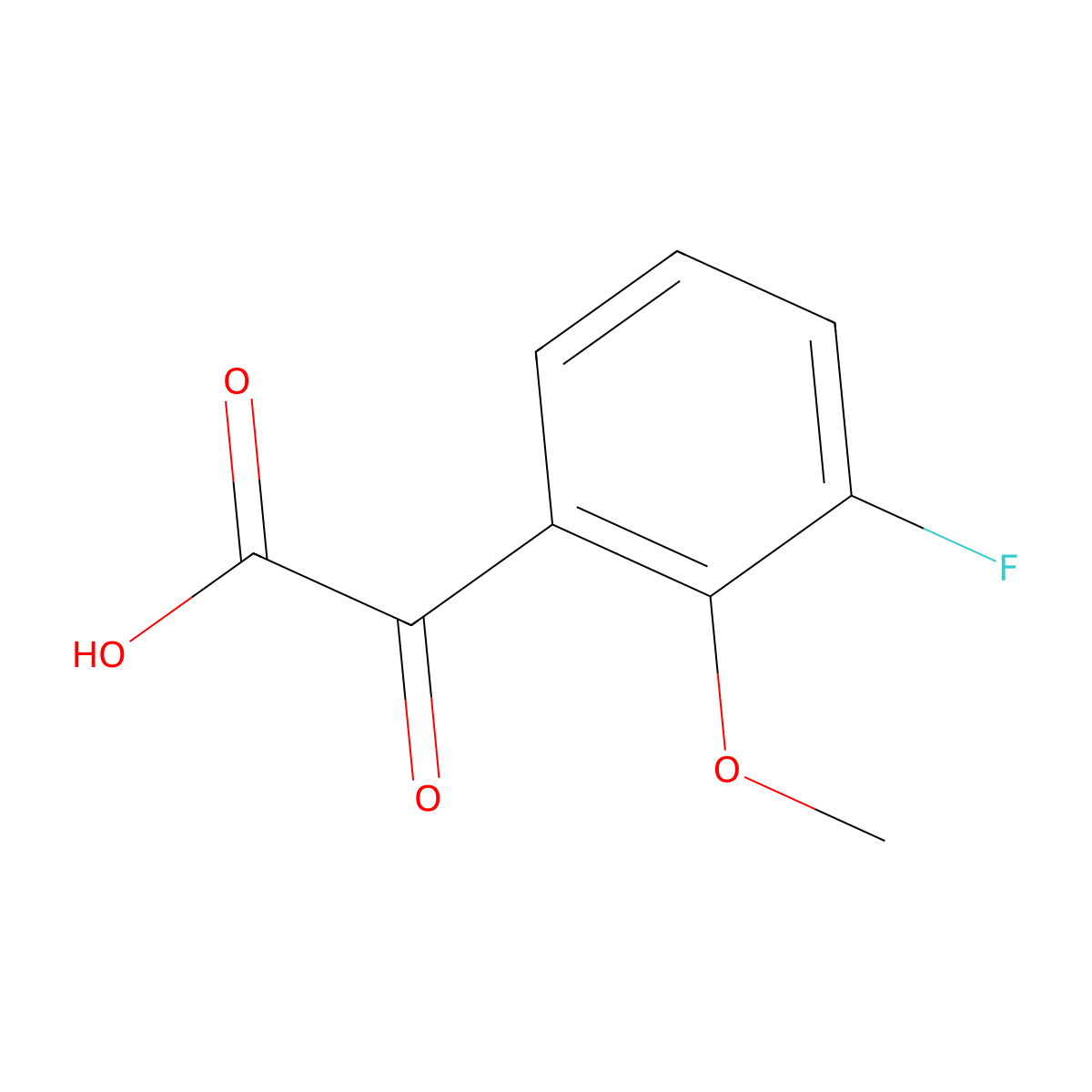 2-(3-Fluoro-2-methoxyphenyl)-2-oxoacetic acid molecular structure, CAS 1891132-06-1