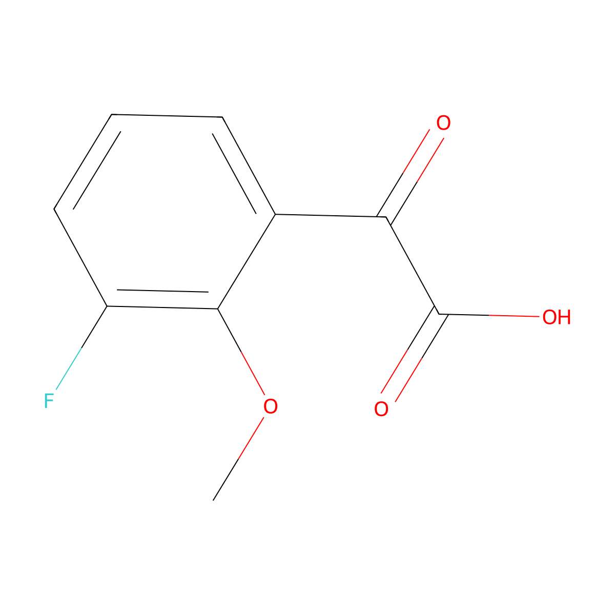 2-(3-Fluoro-2-methoxyphenyl)-2-oxoacetic acid molecular structure, CAS 1891132-06-1