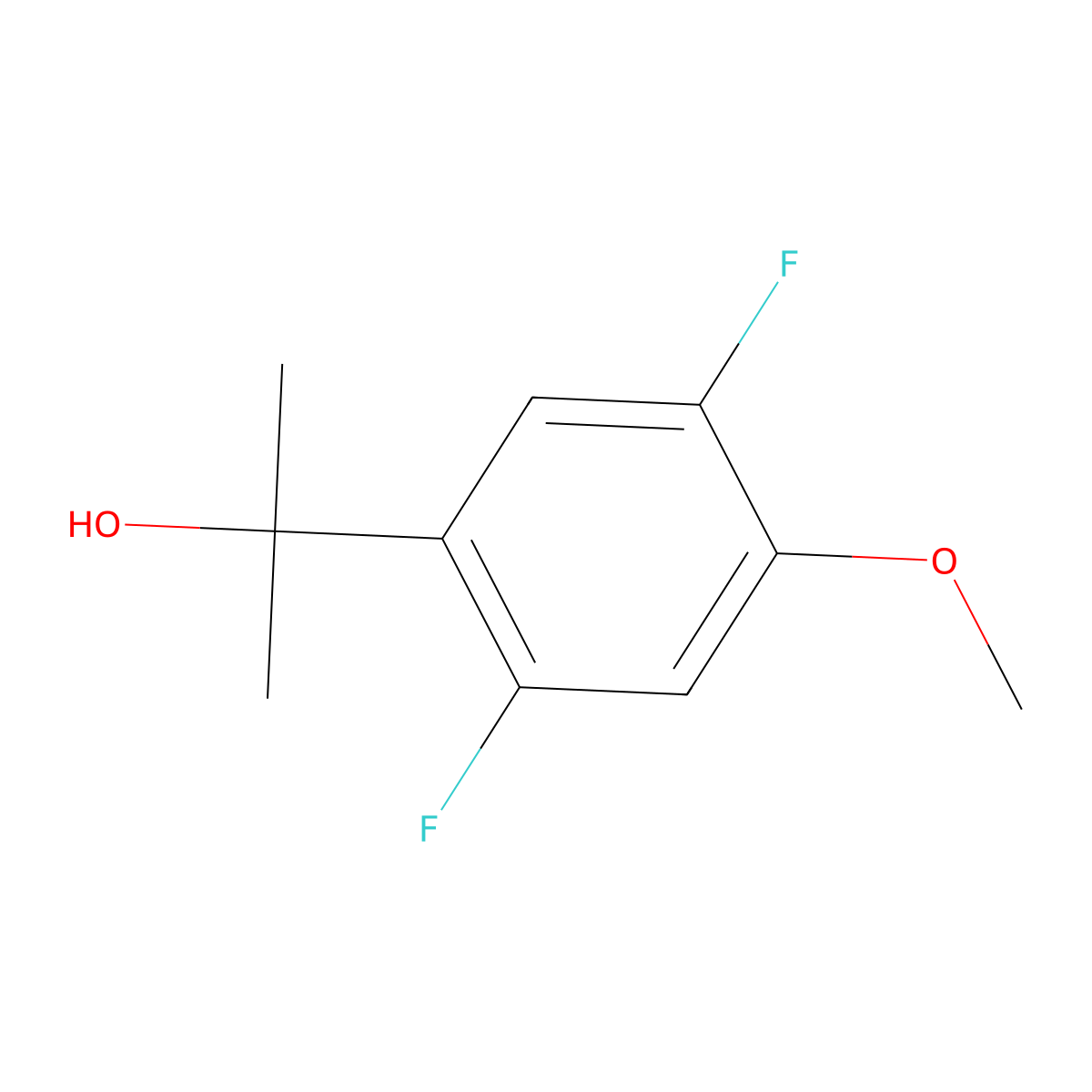 2-(2,5-Difluoro-4-methoxyphenyl)propan-2-ol molecular structure, CAS 1891132-38-9