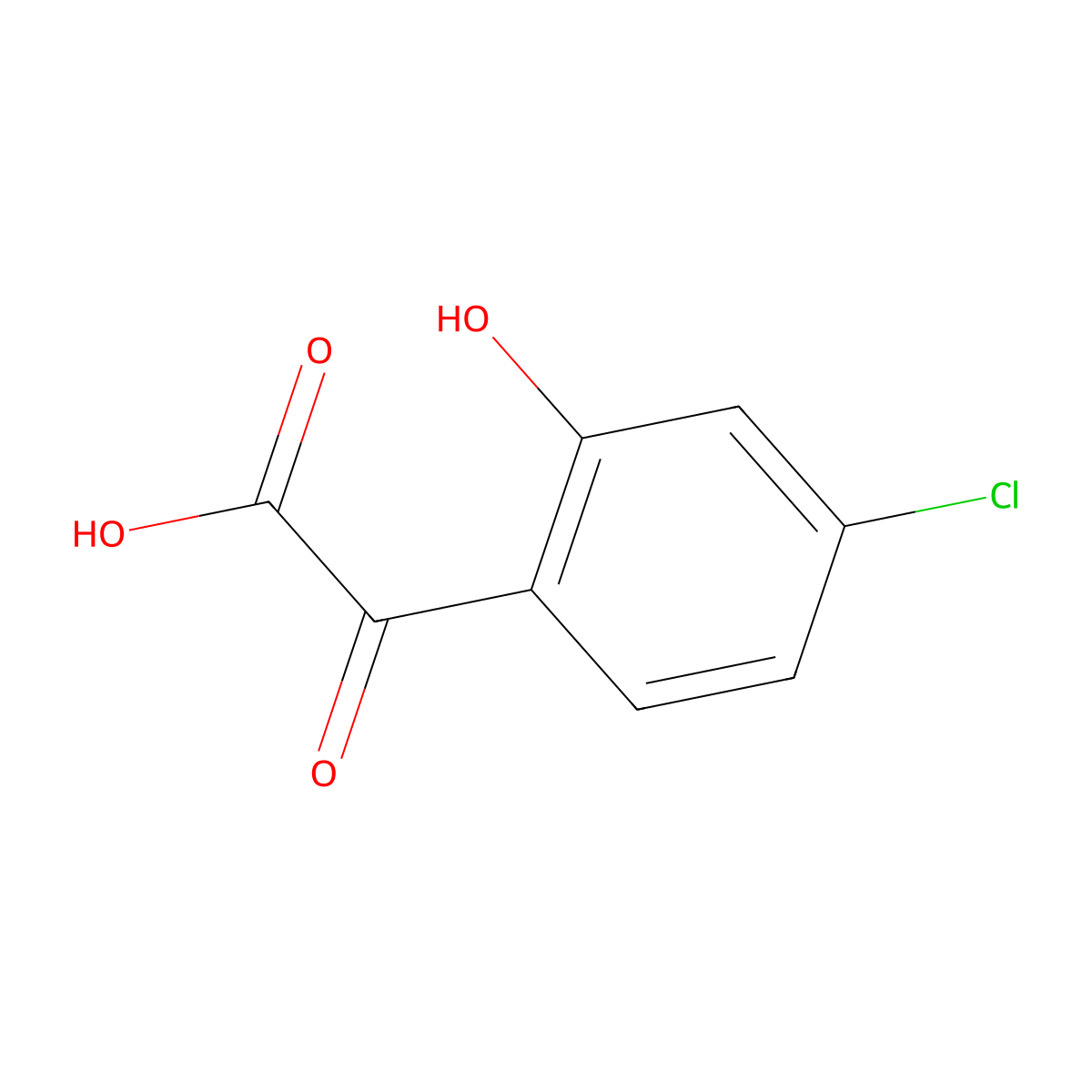 2-(4-Chloro-2-hydroxyphenyl)-2-oxoacetic acid molecular structure, CAS 1891135-88-8