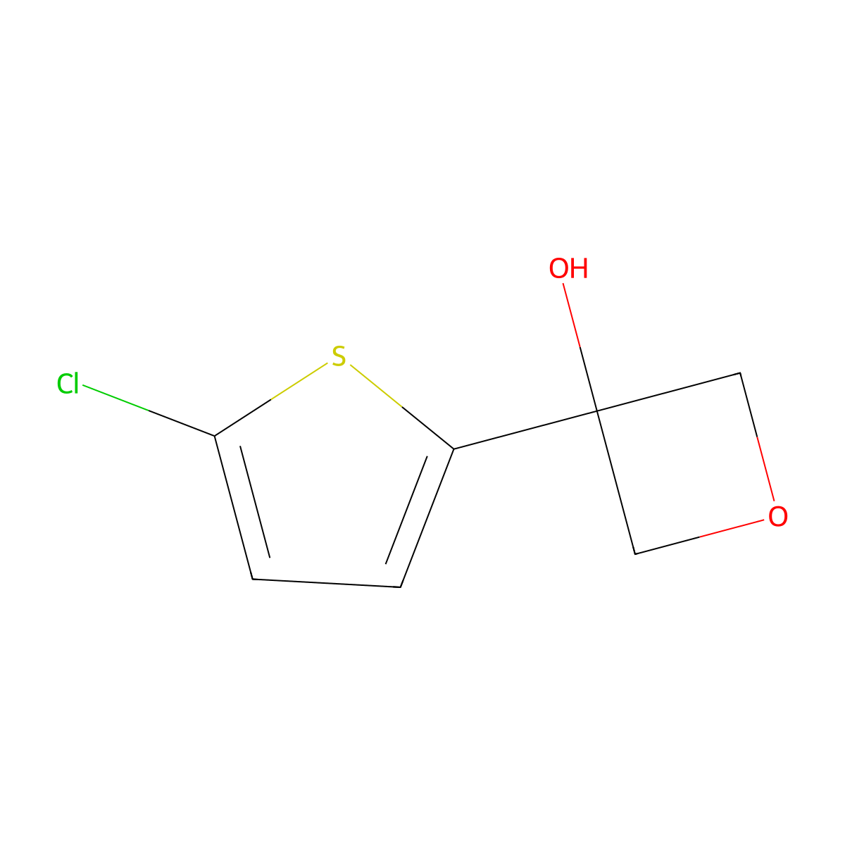 3-(5-Chloro-2-thienyl)-3-oxetanol molecular structure, CAS 1891139-21-1