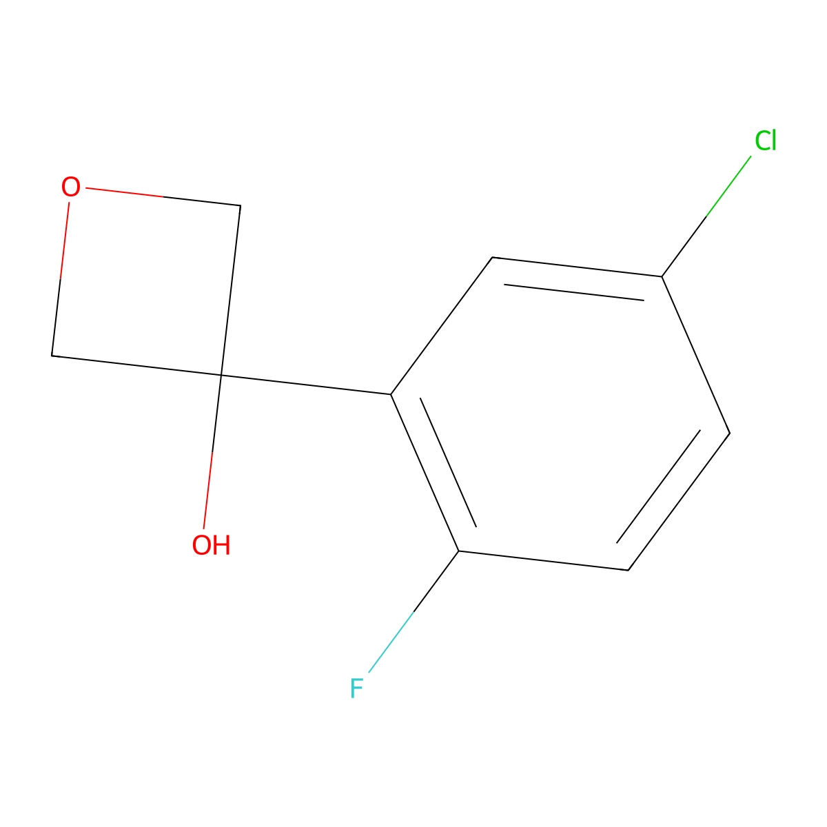 3-(5-Chloro-2-fluorophenyl)-3-oxetanol molecular structure, CAS 1891139-35-7