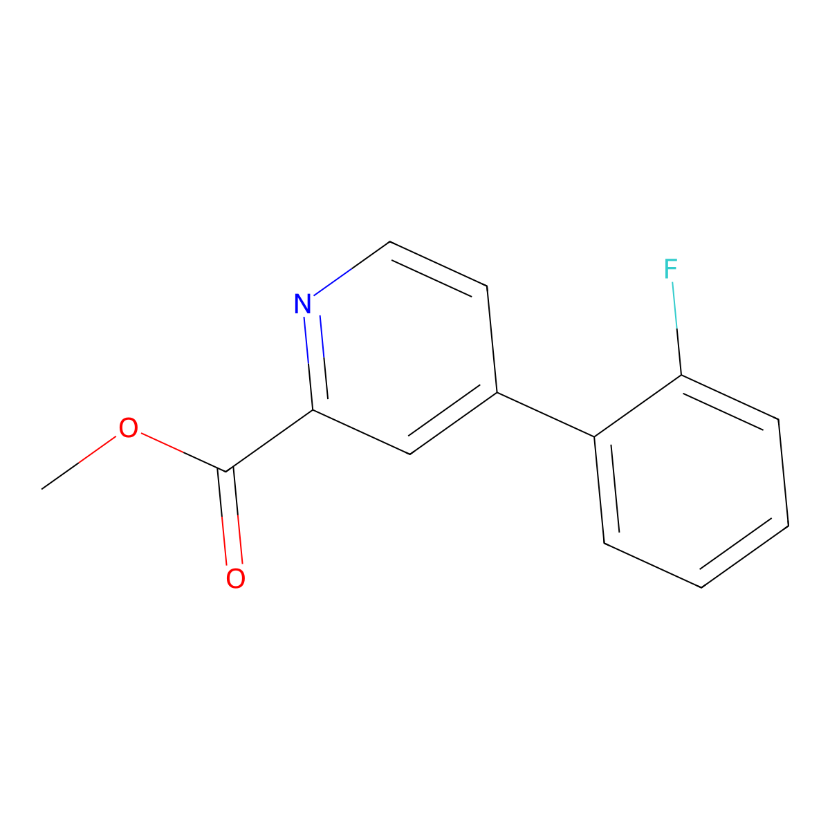 Methyl 4-(2-fluorophenyl)-2-pyridinecarboxylate molecular structure, CAS 1891150-31-4