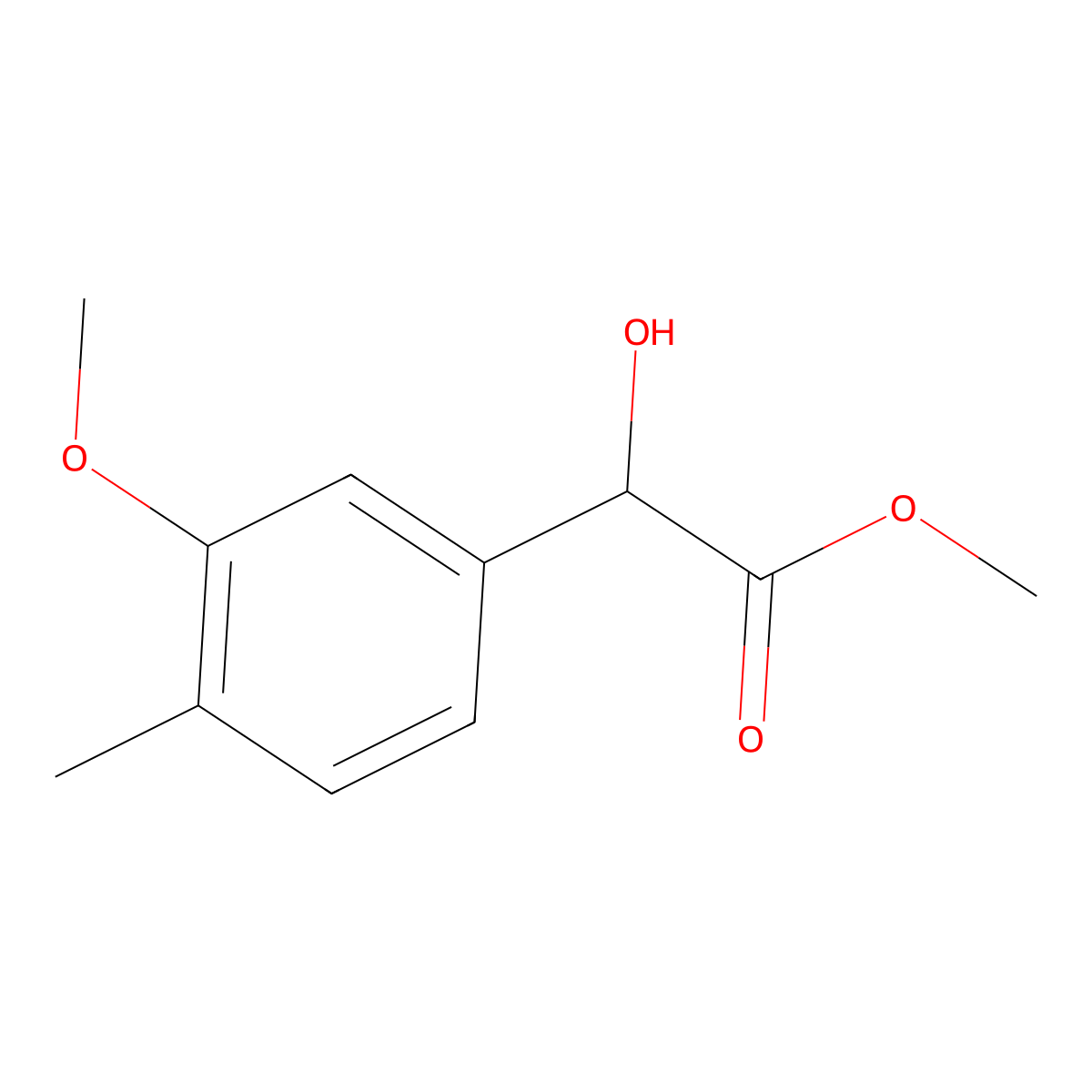 Methyl 2-hydroxy-2-(3-methoxy-4-methylphenyl)acetate molecular structure, CAS 1891154-89-4