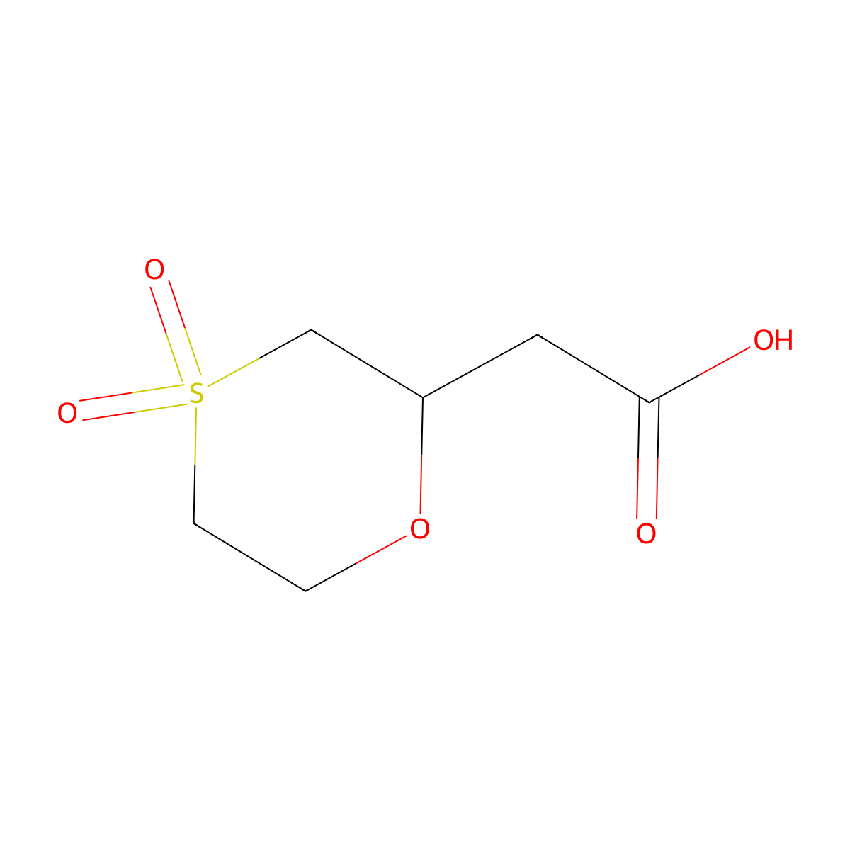 2-(4,4-Dioxo-1,4lambda6-oxathian-2-yl)acetic acid molecular structure, CAS 1891160-02-3