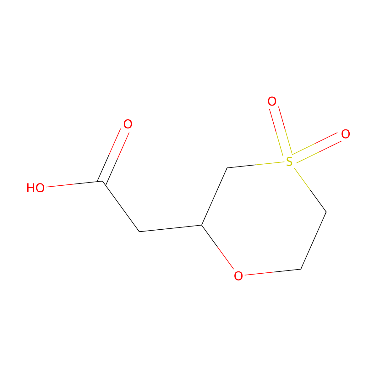 2-(4,4-Dioxo-1,4lambda6-oxathian-2-yl)acetic acid molecular structure, CAS 1891160-02-3