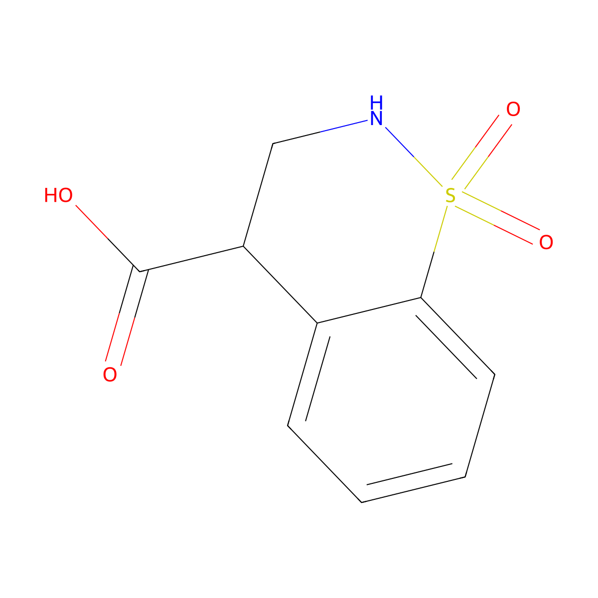 1,1-dioxo-3,4-dihydro-2H-1lambda6,2-benzothiazine-4-carboxylic acid molecular structure, CAS 1891163-86-2