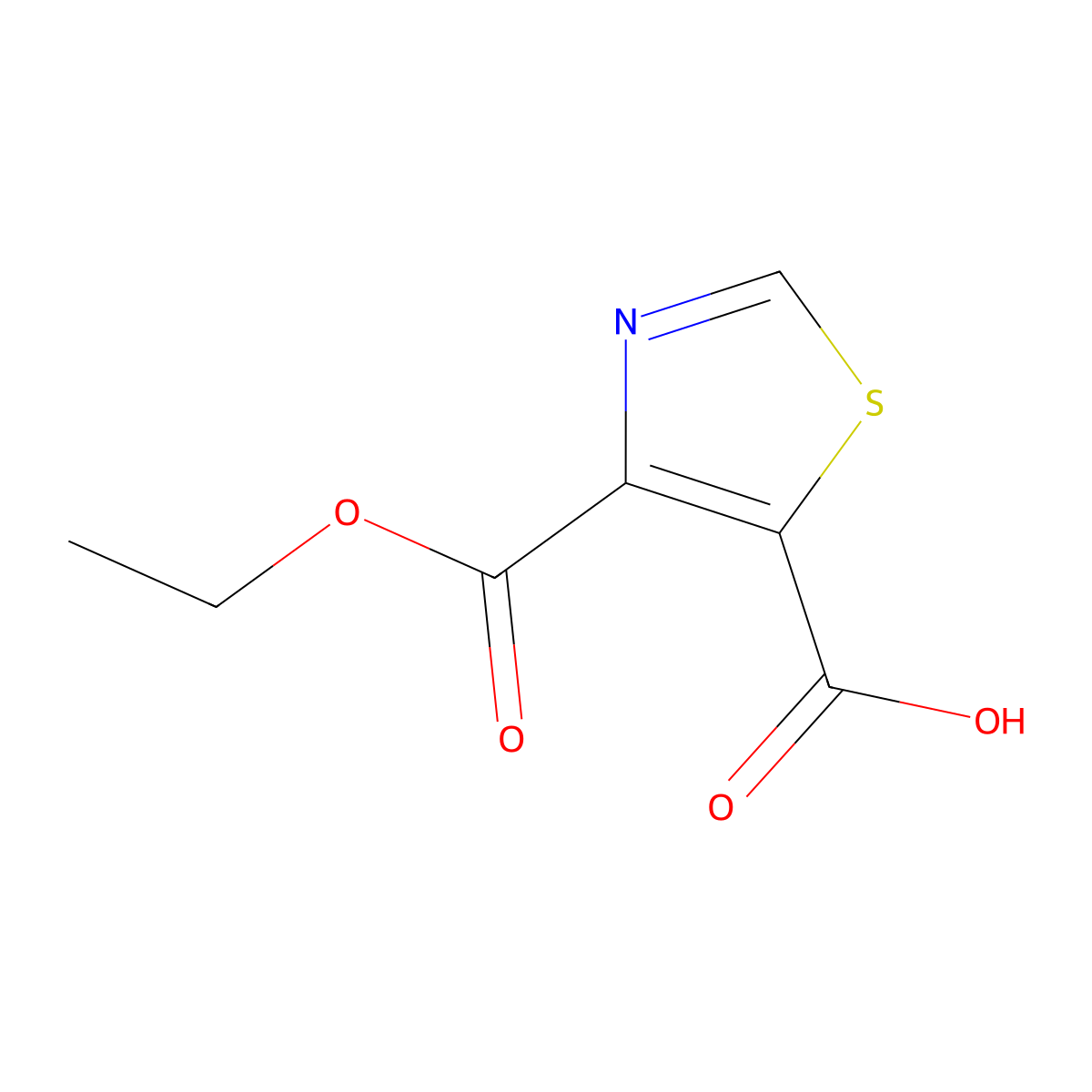 4-(Ethoxycarbonyl)-1,3-thiazole-5-carboxylic acid molecular structure, CAS 1891168-88-9
