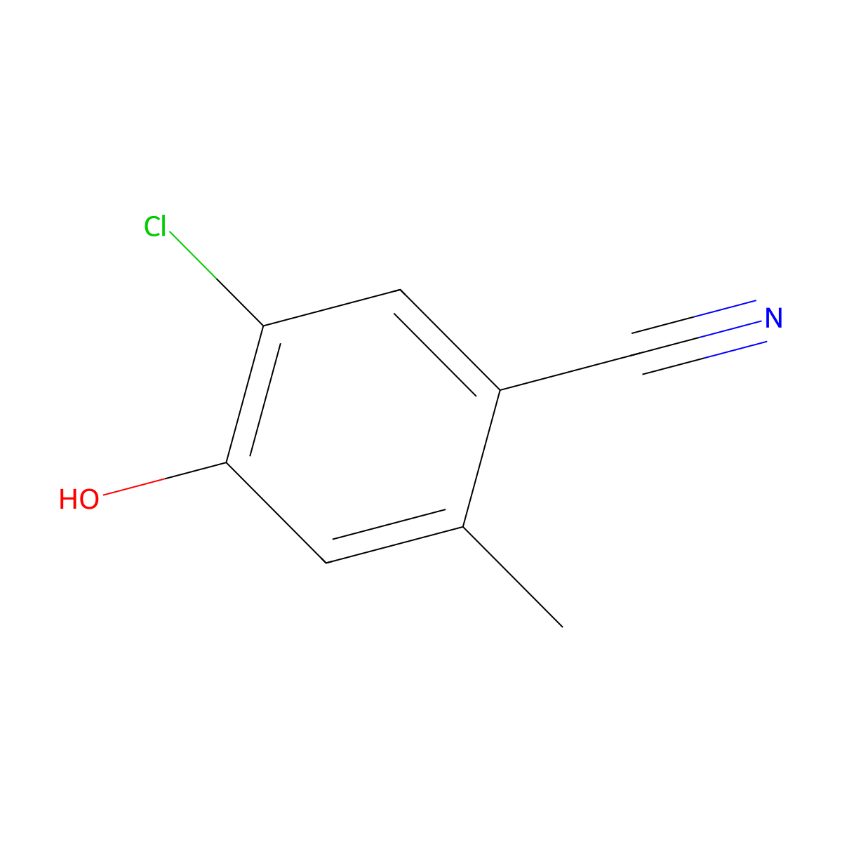 5-Chloro-4-hydroxy-2-methylbenzonitrile molecular structure, CAS 1891175-05-5