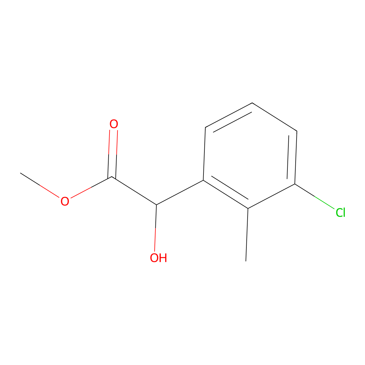 Methyl 2-(3-chloro-2-methylphenyl)-2-hydroxyacetate molecular structure, CAS 1891181-95-5