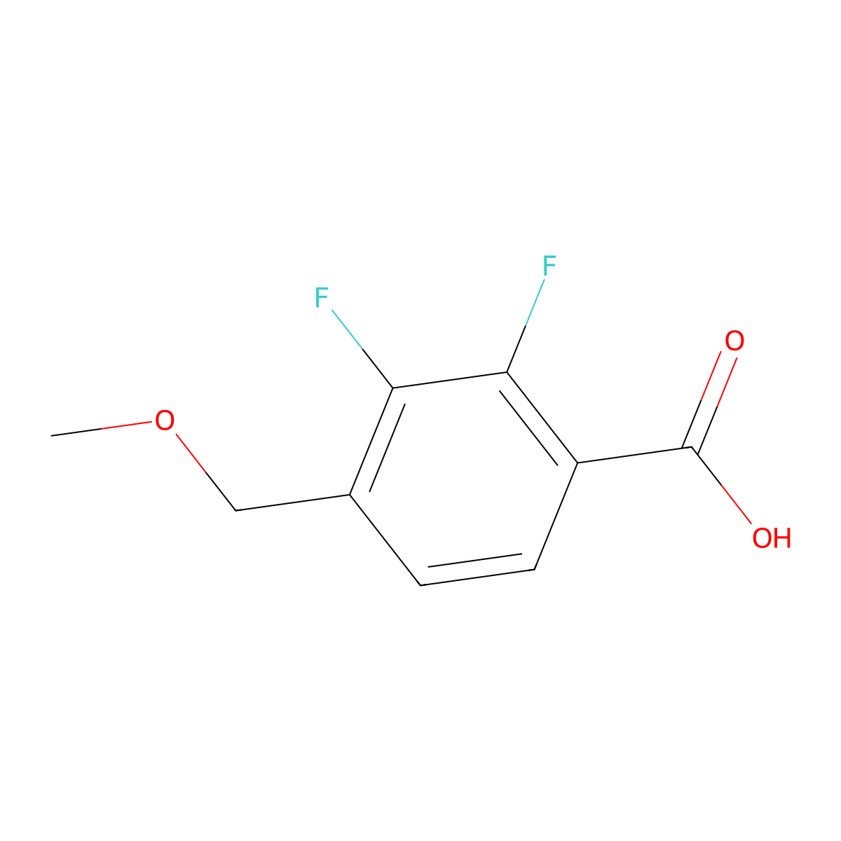 2,3-Difluoro-4-(methoxymethyl)benzoic acid molecular structure, CAS 1891184-84-1