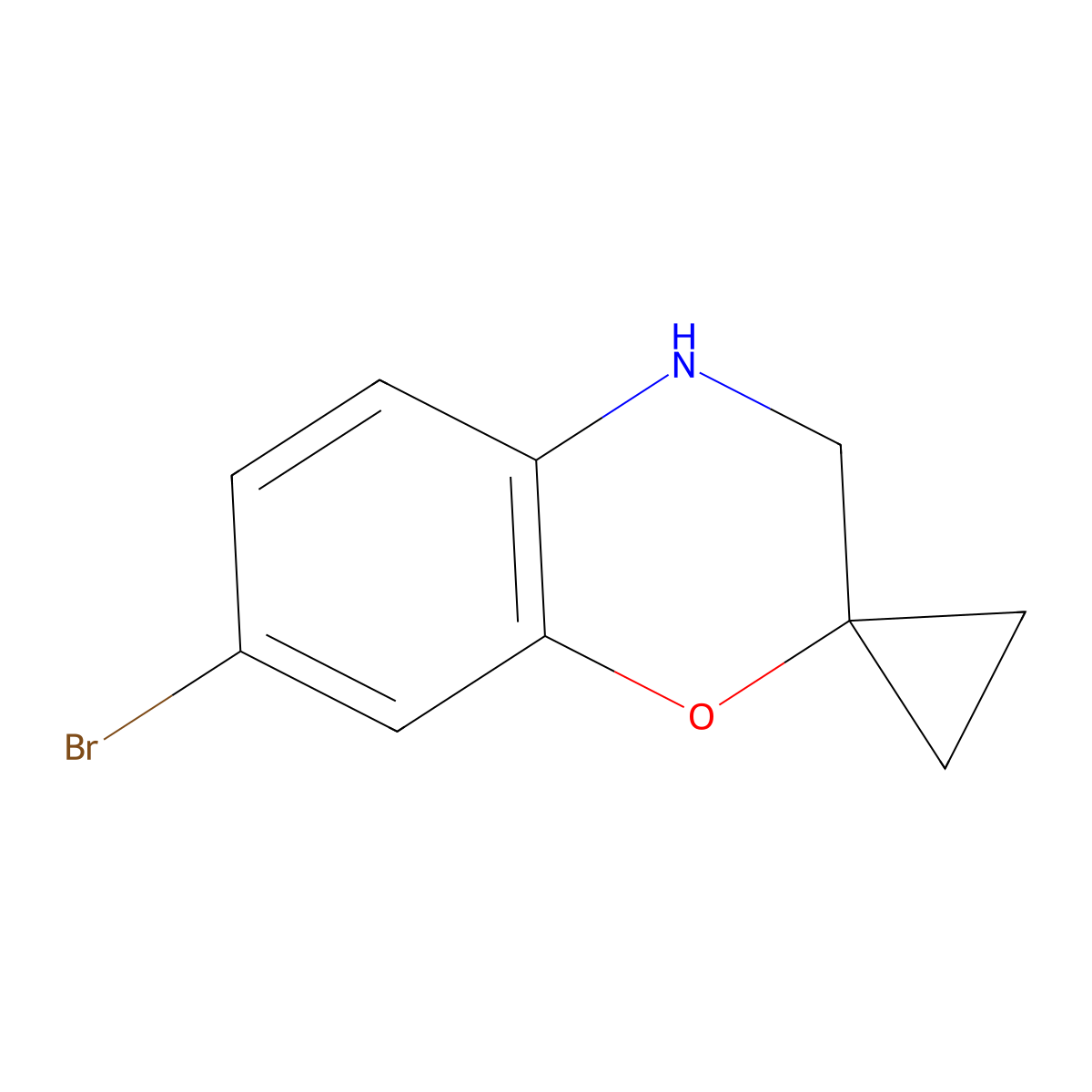 7-Bromo-3,4-dihydrospiro[1,4-benzoxazine-2,1'-cyclopropane] molecular structure, CAS 1891194-91-4