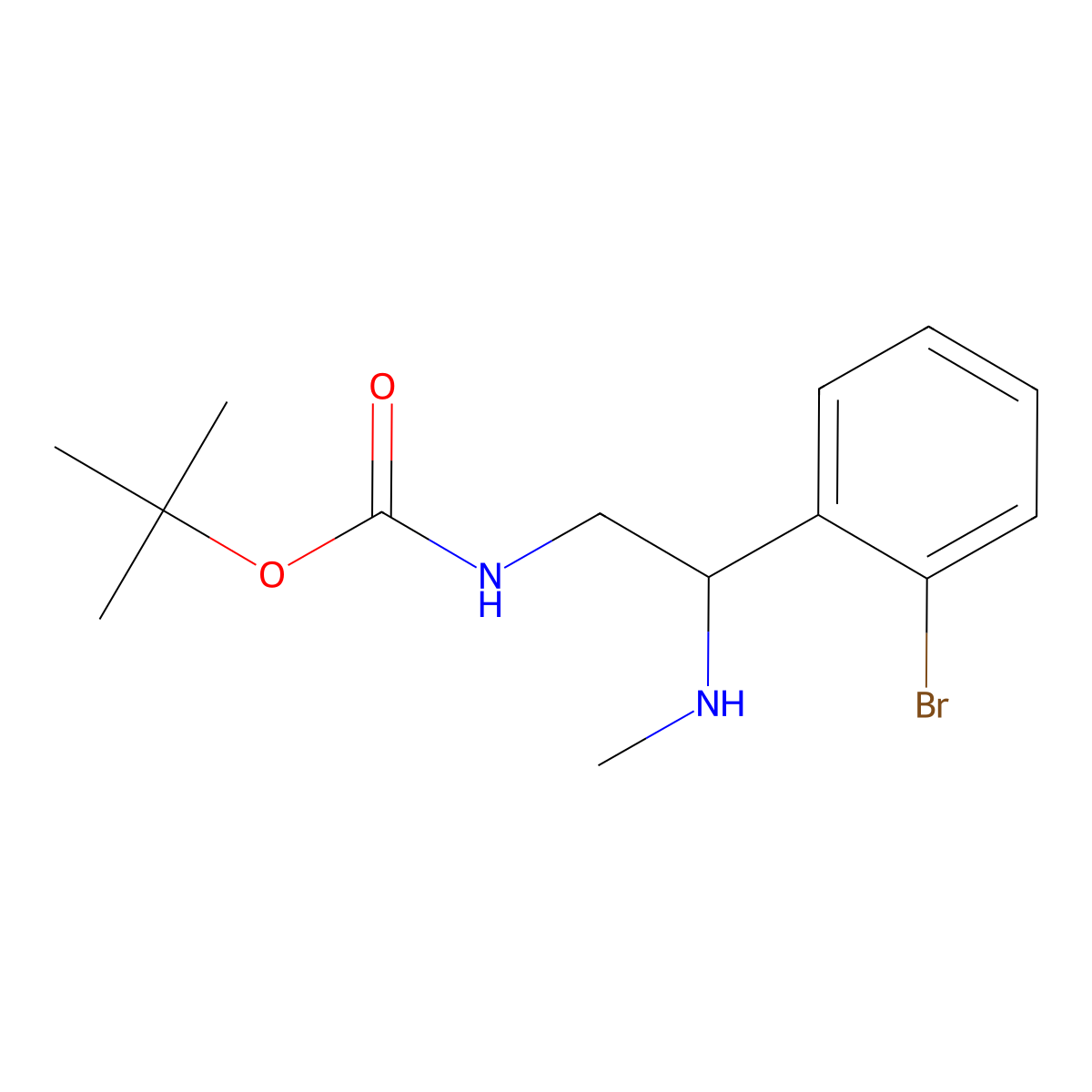 tert-butyl N-[2-(2-bromophenyl)-2-(methylamino)ethyl]carbamate molecular structure, CAS 1891197-05-9