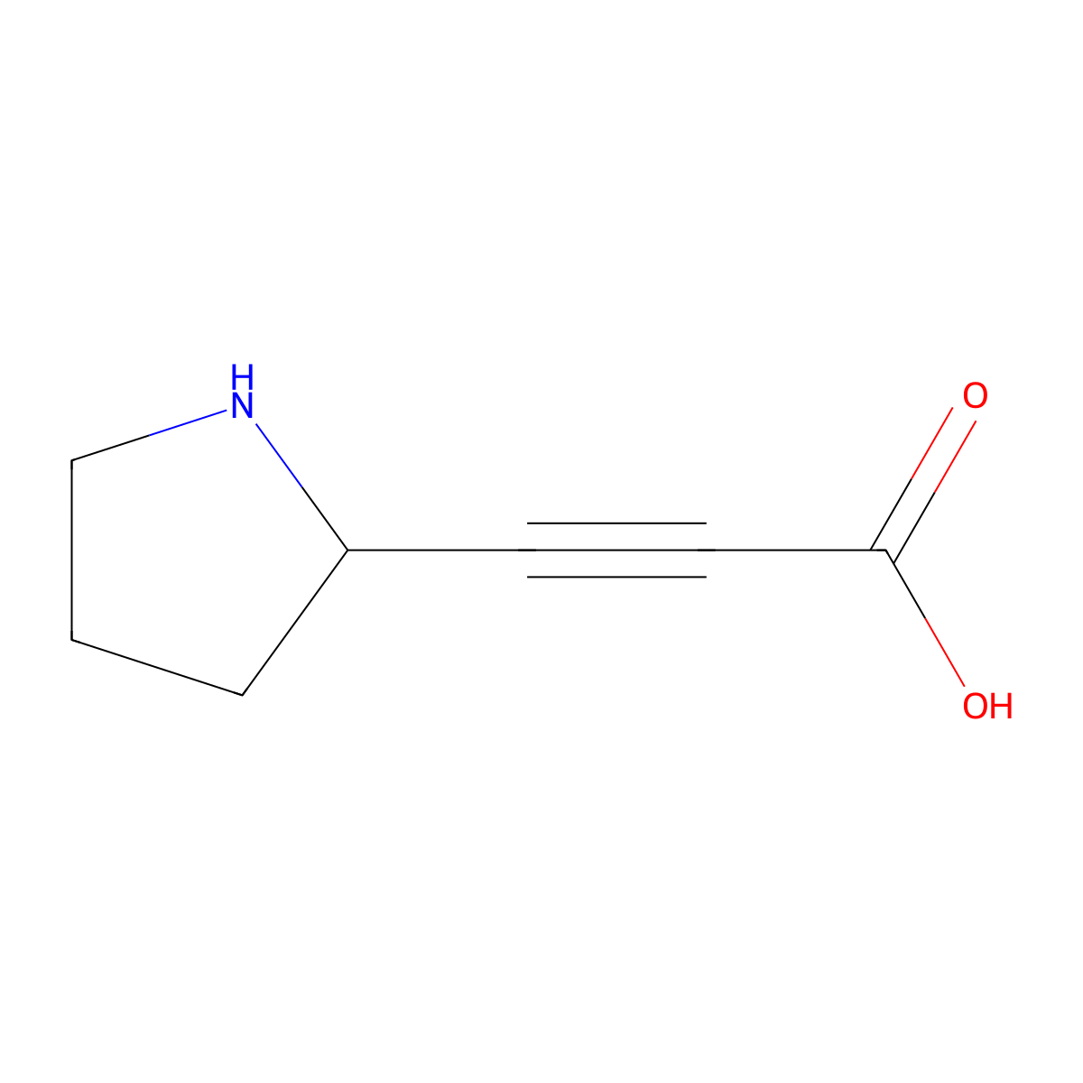 3-(Pyrrolidin-2-yl)prop-2-ynoic acid molecular structure, CAS 1891203-85-2