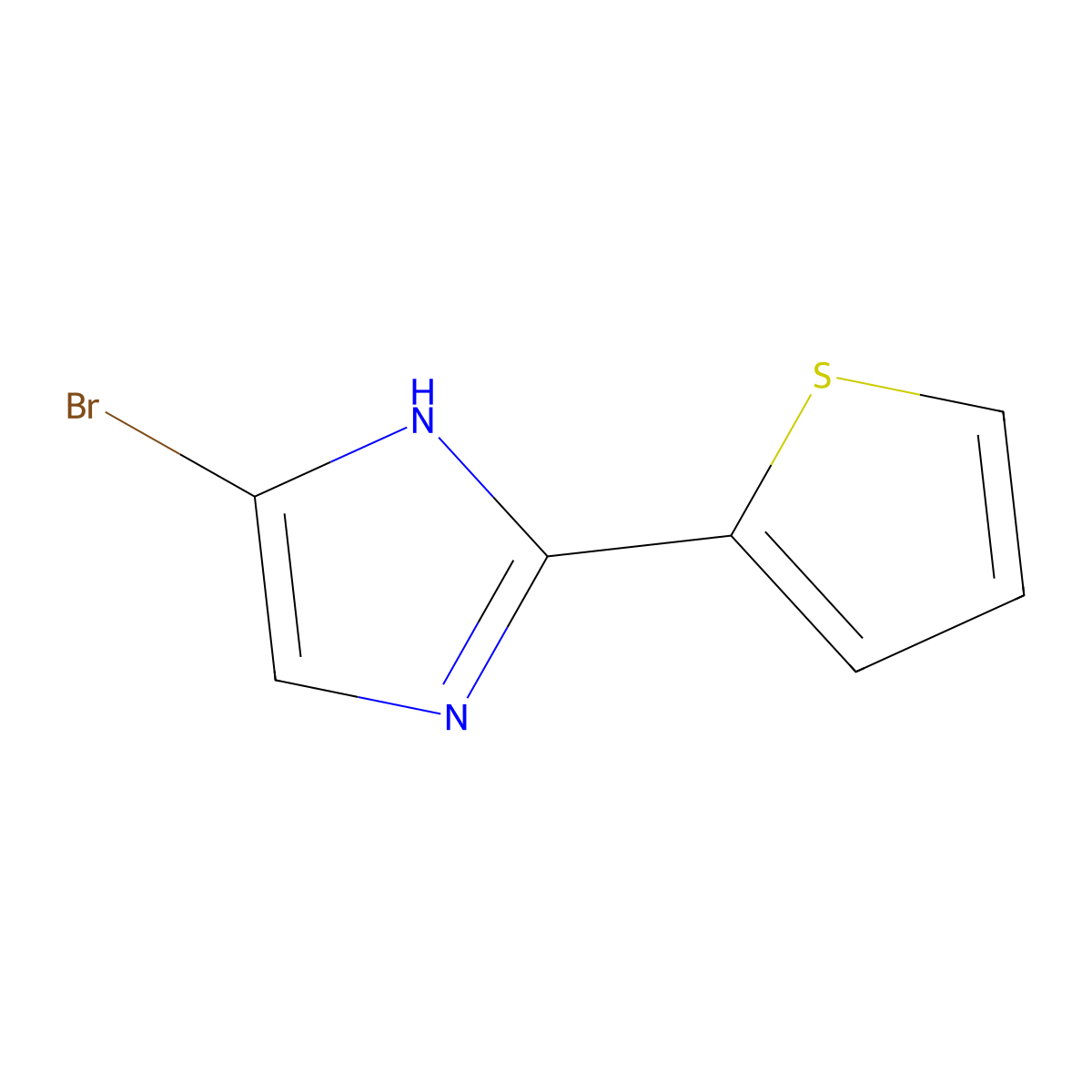 4-bromo-2-(thiophen-2-yl)-1H-imidazole molecular structure, CAS 1891205-31-4