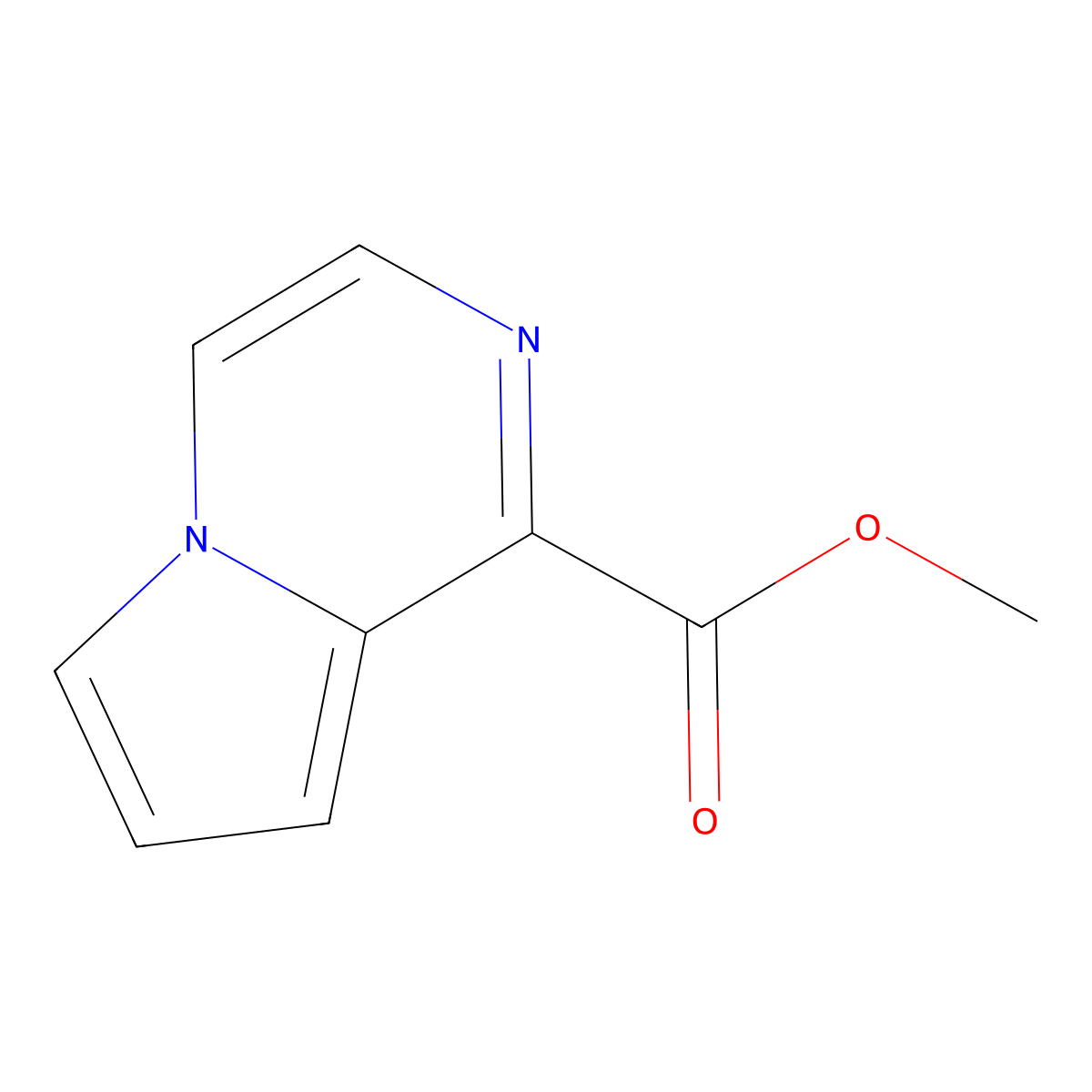 Methyl pyrrolo[1,2-a]pyrazine-1-carboxylate molecular structure, CAS 1891207-34-3