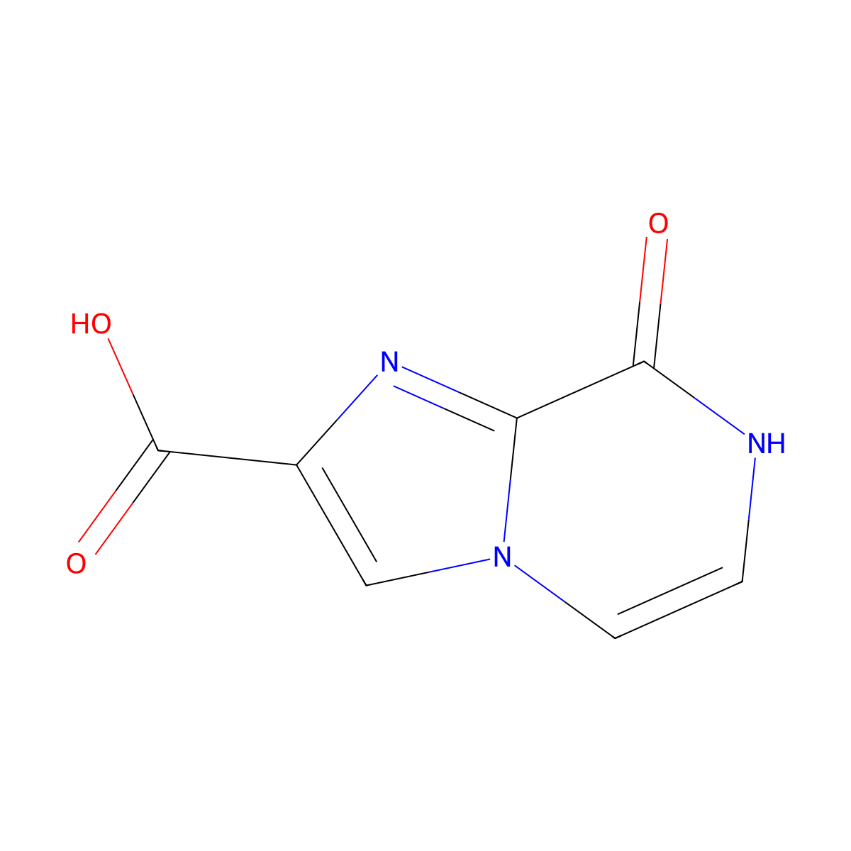 8-oxo-7H,8H-imidazo(1,2-a)pyrazine-2-carboxylic acid molecular structure, CAS 1891207-98-9