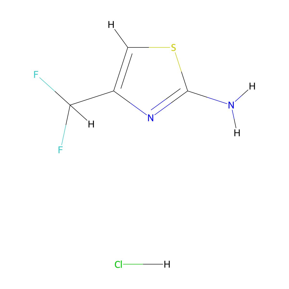 4-(Difluoromethyl)-1,3-thiazol-2-amine hydrochloride molecular structure, CAS 1891208-44-8