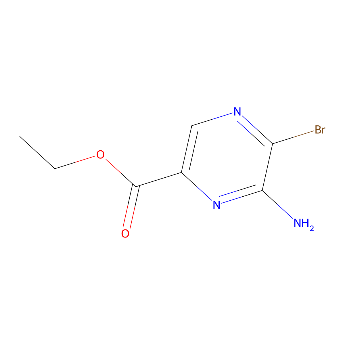 Ethyl 6-amino-5-bromopyrazine-2-carboxylate molecular structure, CAS 1891208-95-9