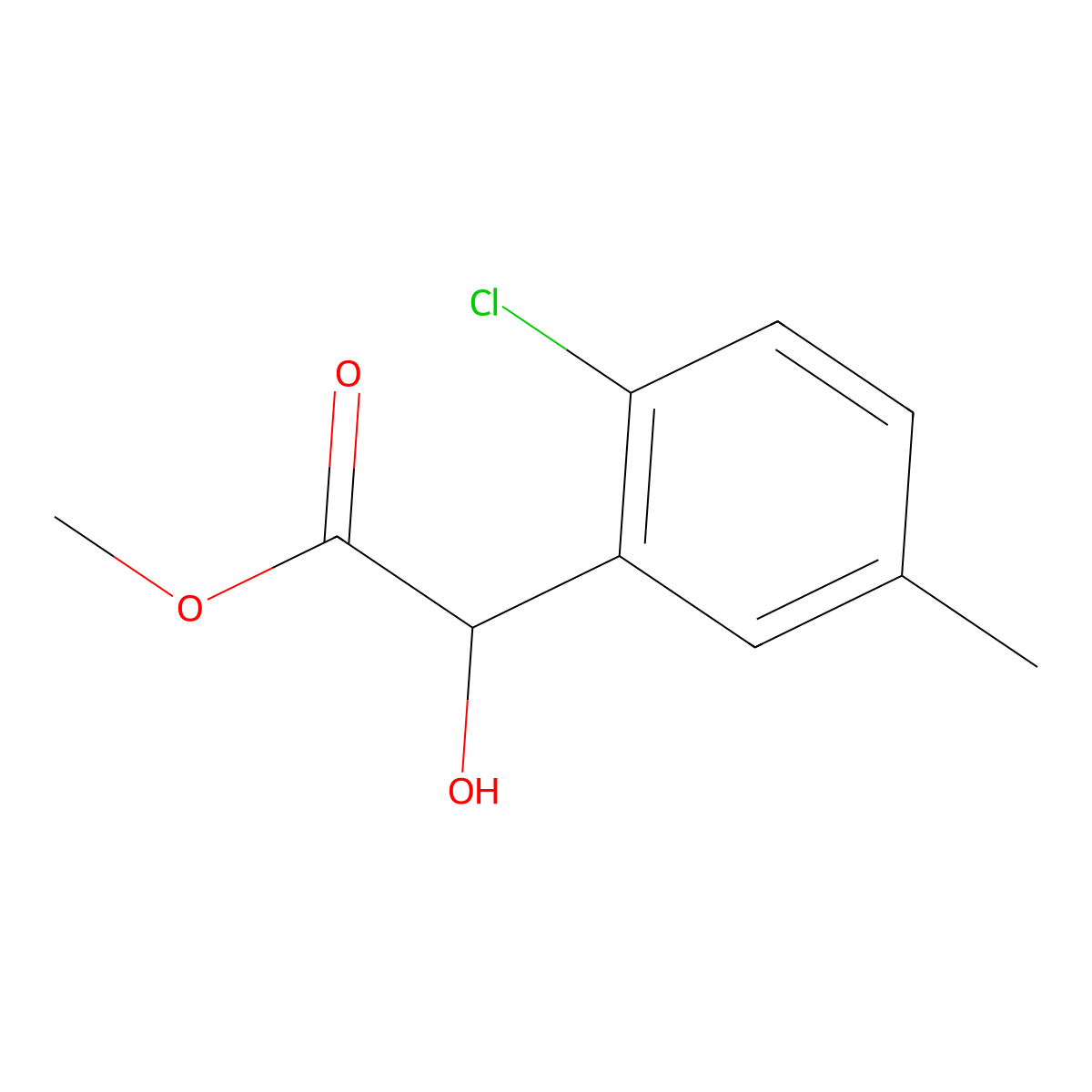 Methyl 2-(2-chloro-5-methylphenyl)-2-hydroxyacetate molecular structure, CAS 1891233-24-1